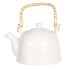 Theepot met Filter 800 ml Wit Porselein Theekan