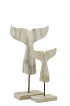 J-Line decoratie Walvis Staart Witgewassen - hout - naturel - L