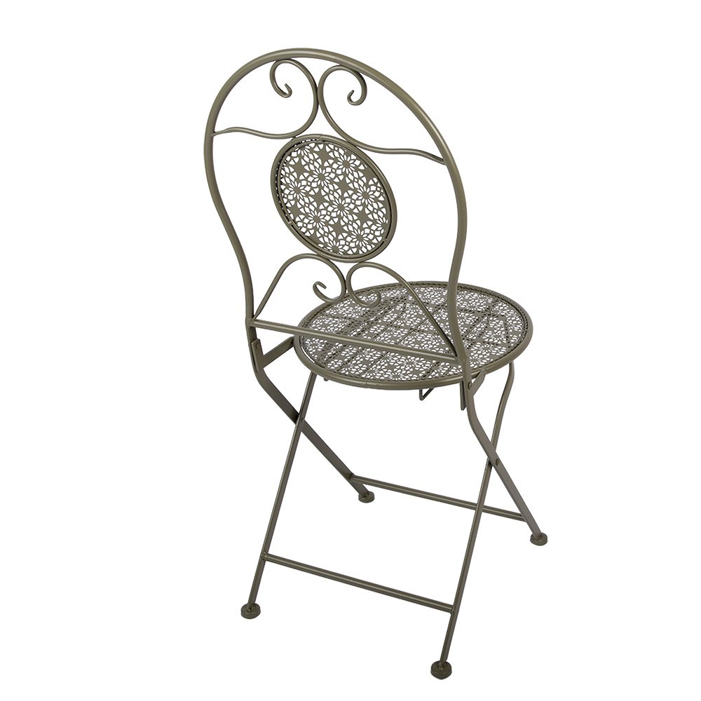 Bistroset Bistrotafel Bistrostoel 3-delig Ø 60x70 / 50x40x93 cm Groen Metaal