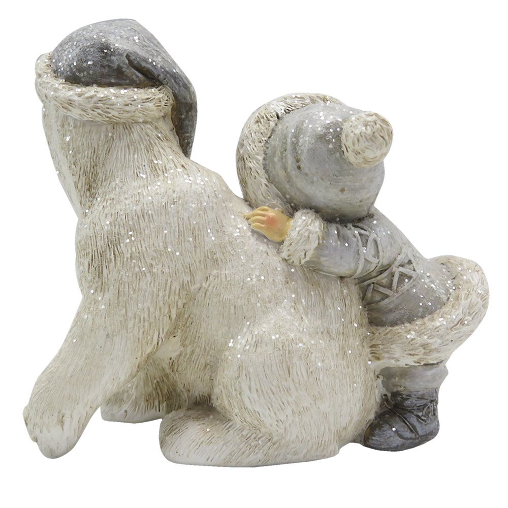 Beeld Kind 11 cm Wit Polyresin Kerstdecoratie