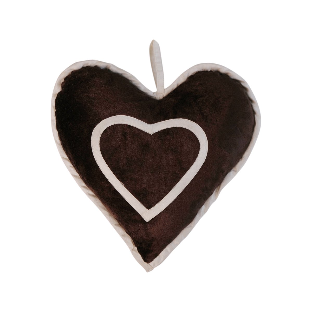 Heart Valentin kussen bruin 25x23cm
