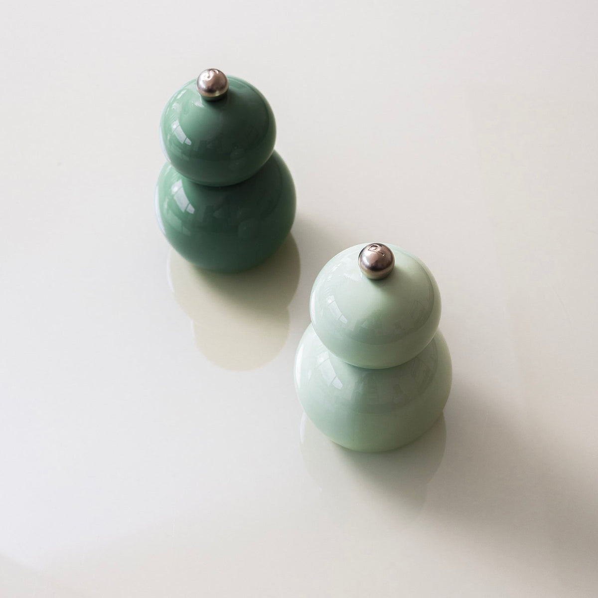 Peper/zoutmolen H12cm groen Betty - Set van 2