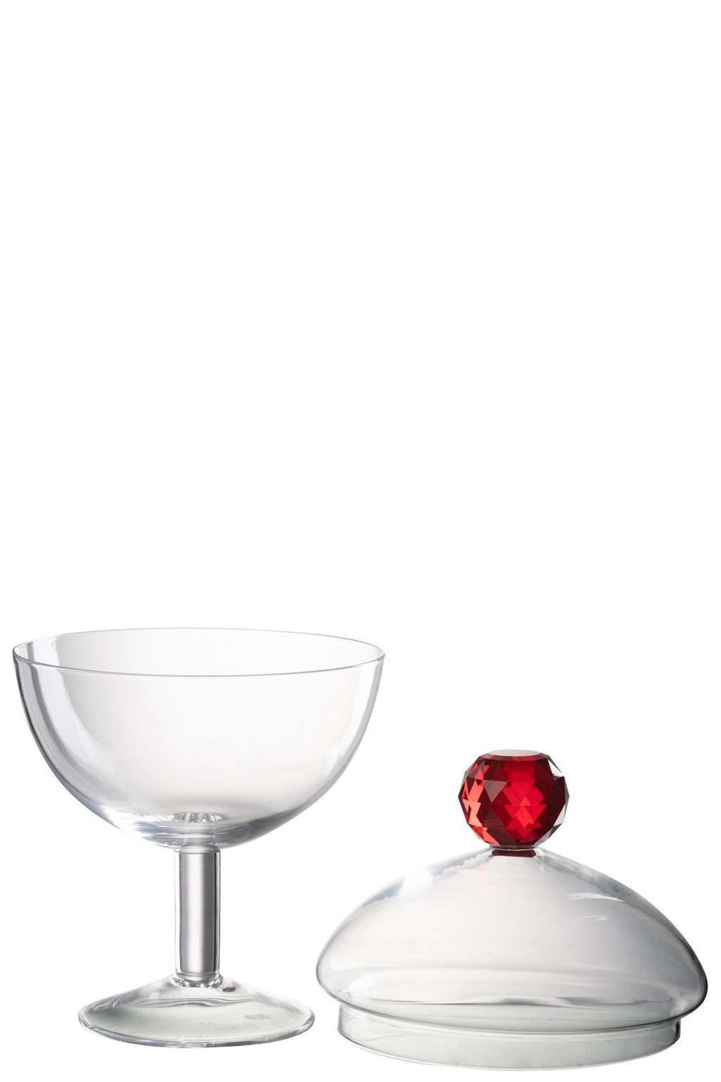 J-Line voorraadpot Diamant - kristalglas - roze/transparant - large