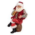 Kerstdecoratie Beld Kerstman 13x10x28 cm Rood Textiel