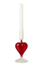 J-Line kaarshouder Hart - glas - transparant/rood