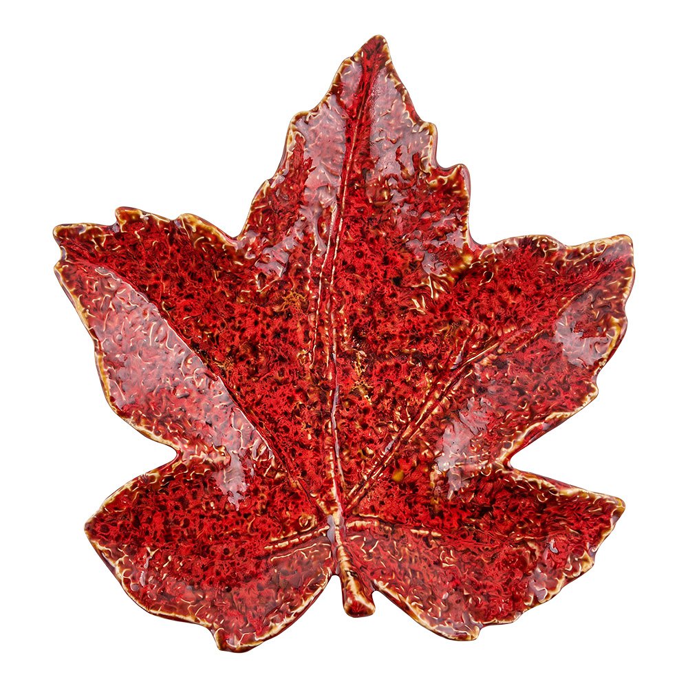 Decoratie schaal Blad Rood Keramiek Decoratie Schaal