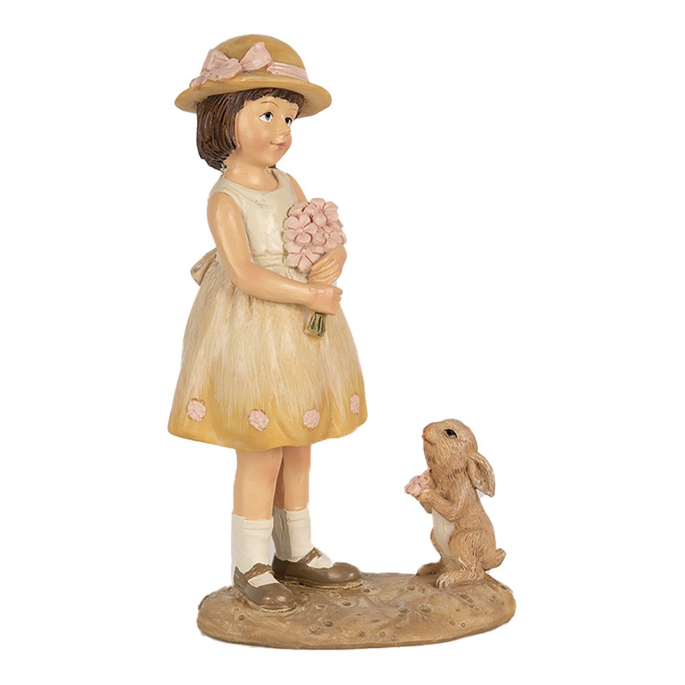Beeld Meisje 15 cm Beige Polyresin