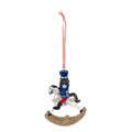 Kersthanger Notenkraker 10 cm Blauw Kunststof Kerstbal