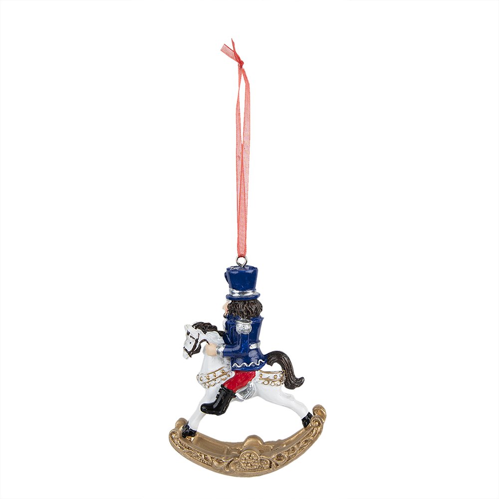 Kersthanger Notenkraker 10 cm Blauw Kunststof Kerstbal