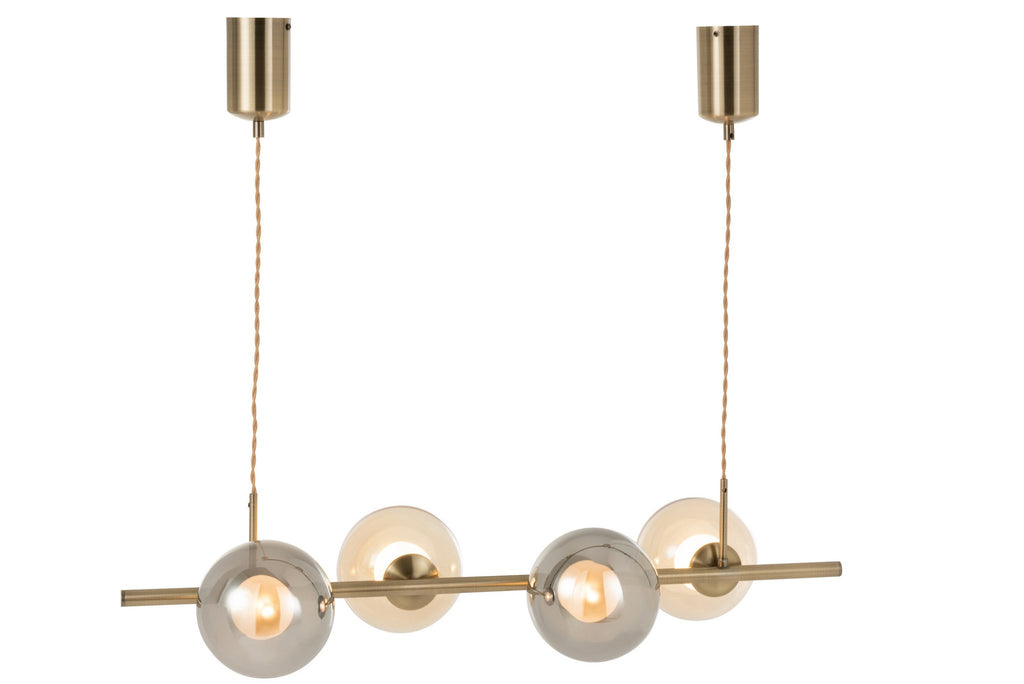 J-Line hanglamp Yuks 4 Lampen - staal - gou