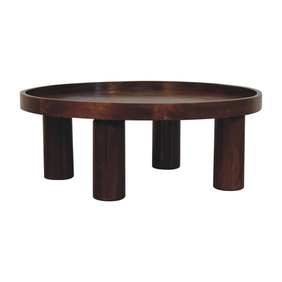 Massief houten Crescent Kastanje salontafel, bruin