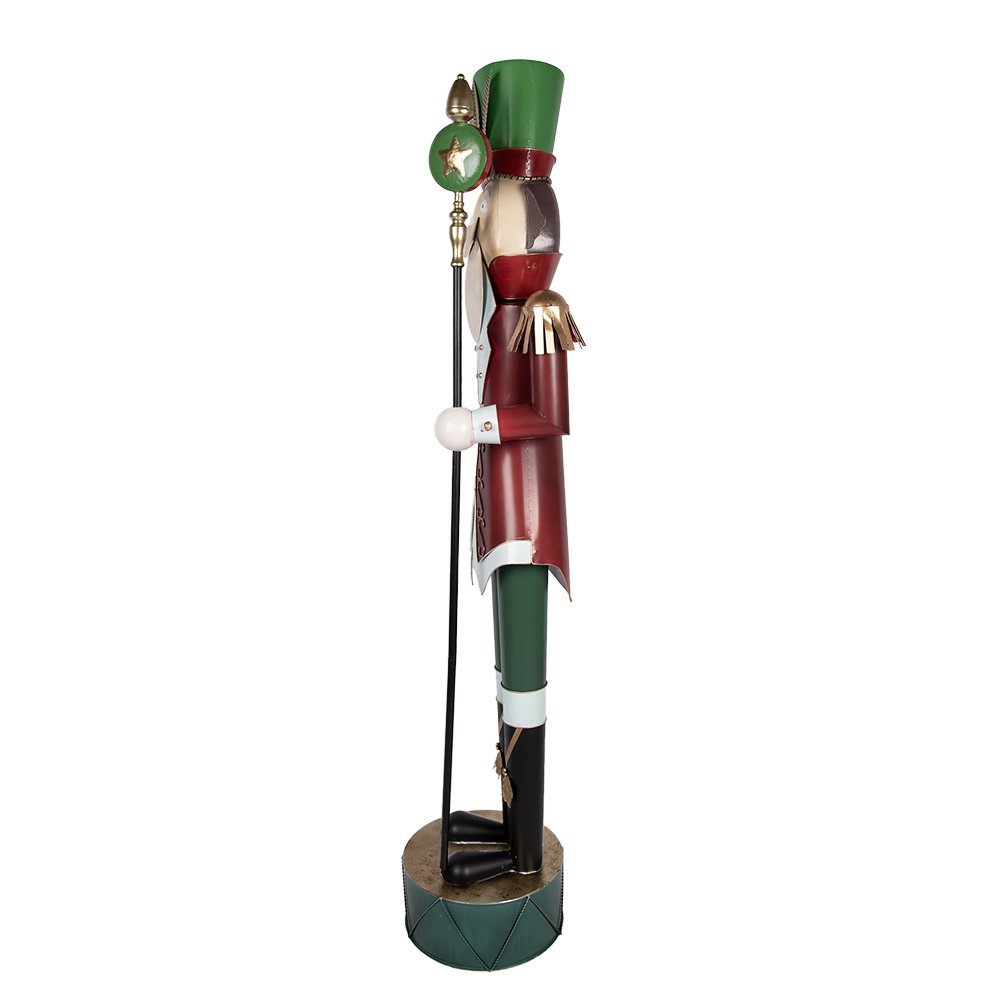 Kerstdecoratie Beeld Notenkraker 60x41x207 cm Rood Groen Metaal