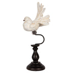 Decoratie Beeld Vogel 15x11x36 cm Wit Kunststof