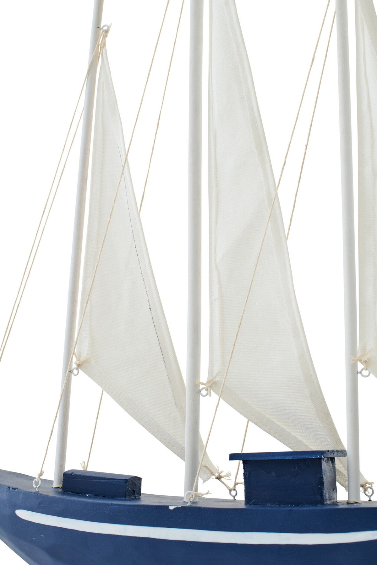 J-Line decoratie Zeilboot - hout - blauw/wit - L