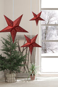 Hangende ster 45x15x45 cm Rood Papier