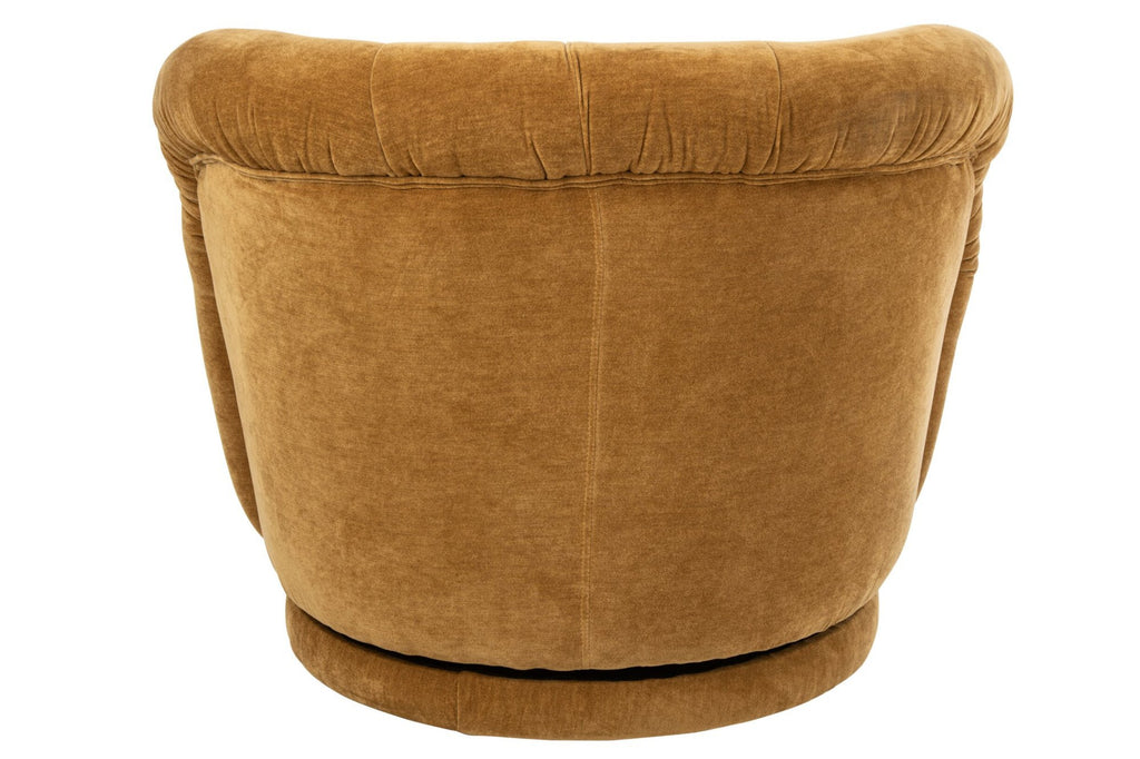 J-Line Draaibare fauteuil - multiplex/stof - mosterdgeel