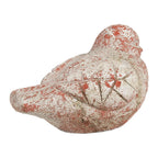 Decoratie Beeld Vogel 14x9x10 cm Grijs Rood Steen