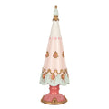 Kerstdecoratie Beeld Kerstboom Ø 10x30 cm Roze Kunststof