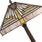 Tiffany Tafellamp 31x31x48 cm Beige Paars Glas Tiffany Bureaulamp