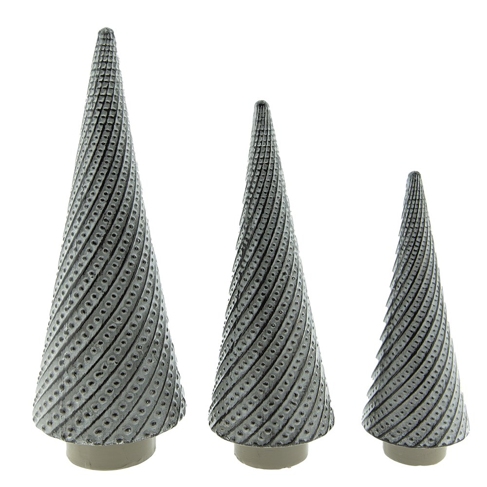 Beeld Kerstboom 27 cm Grijs Porselein Kerstdecoratie