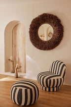 J-Line spiegel Rond Sisal - riet - bruin