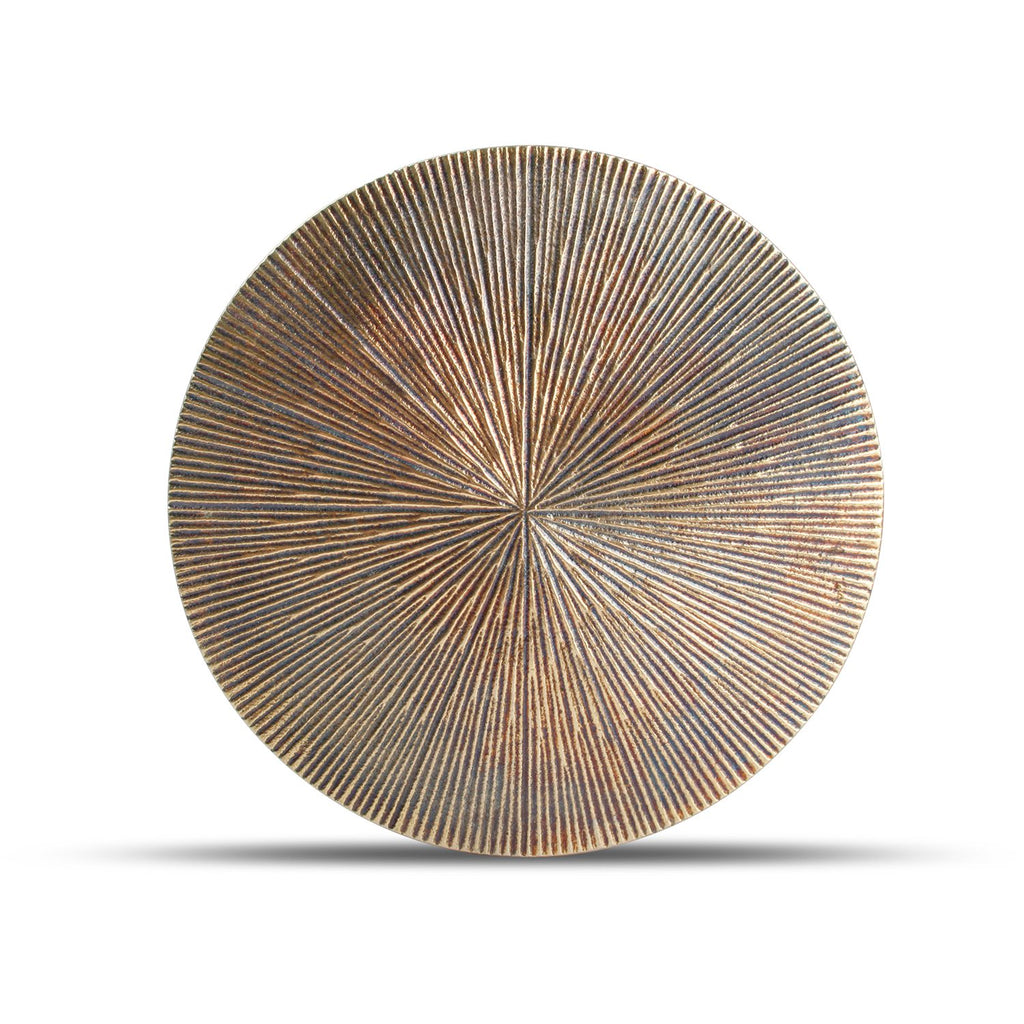 Onderzetter 26cm geribbelde gouden bedel