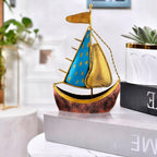 Decoratief beeldje – Metalen Turkse scheepsboot Naav – 30 cm hoog