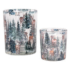 Theelichthouder Set van 2 Ø 7x8 / 10x13 cm Transparant Glas Hert