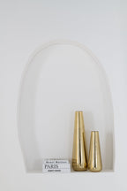 J-Line vloervaas Blad - aluminium - goud - S