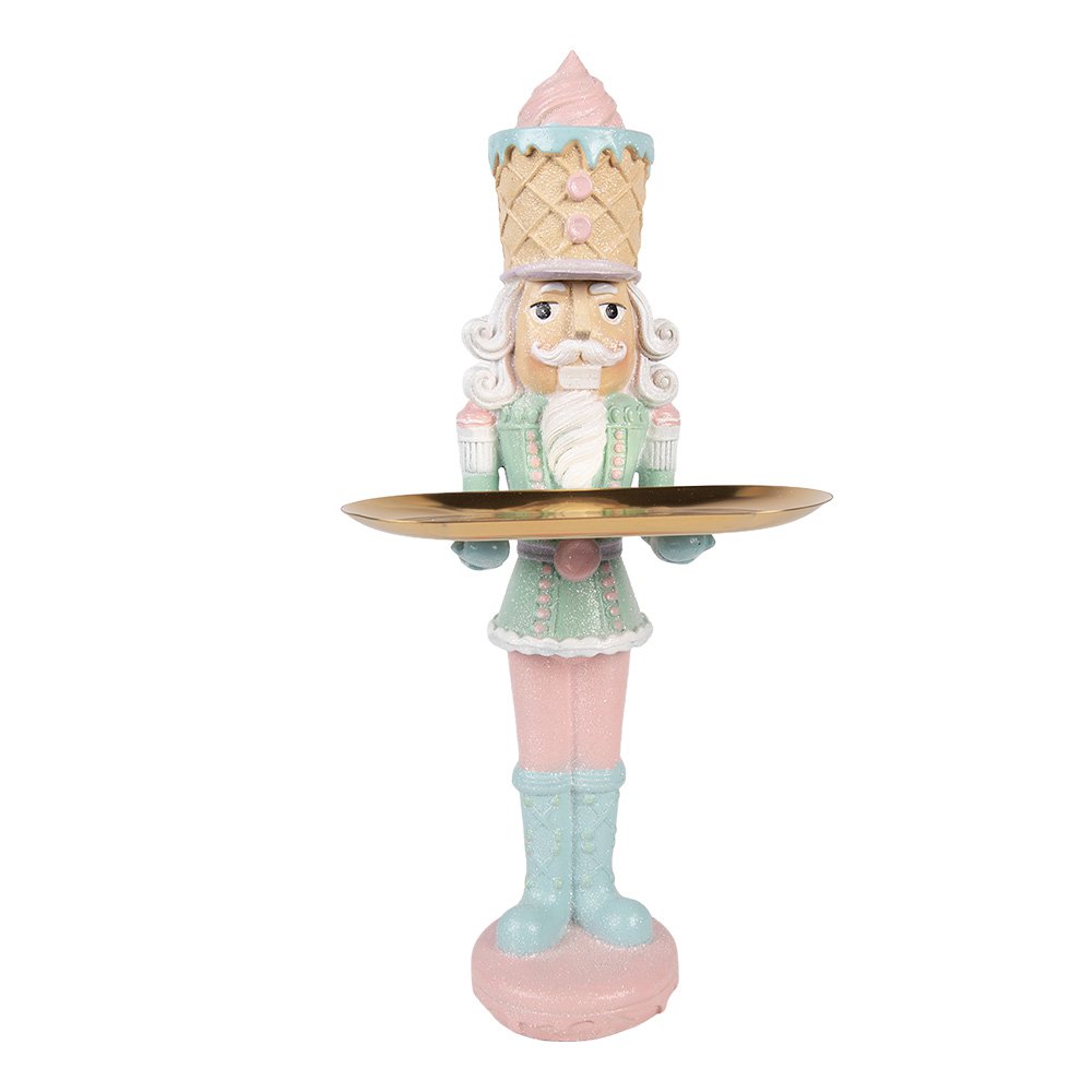 Kerstdecoratie Beeld Notenkraker 18x16x41 cm Roze Kunststof