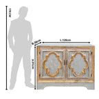 Dressoir Beige Grijs, Hout 120x38x91 cm