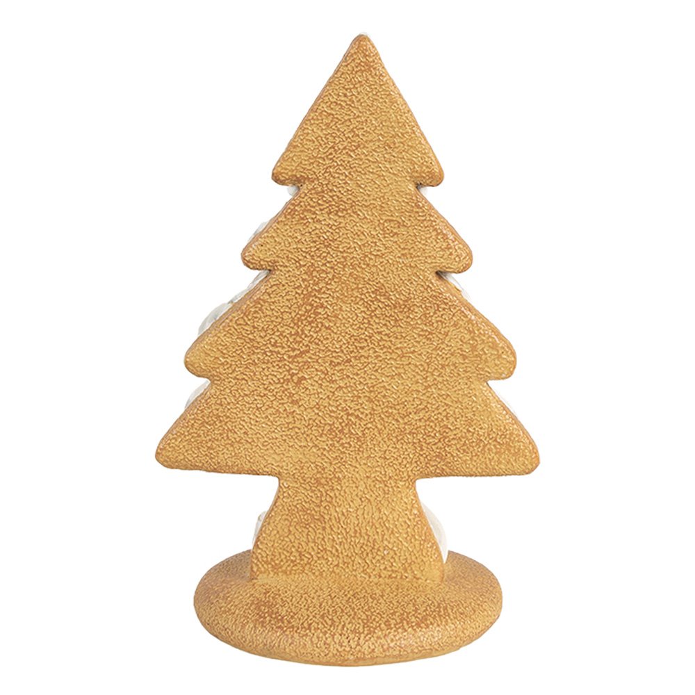 Kerstdecoratie Kerstbomen 13x10x21 cm Beige Polyresin