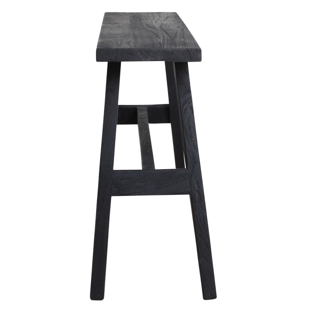 Zwart 'bus stop' houten bankje - 85x20x50 cm