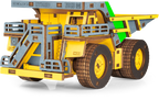 Eco Wood Art (EWA) 3D Mechanische Houten Puzzel, Hybrid Mining Dump Truck Belaz-7513M, 4233, Kleur Geel, 18x9x10cm