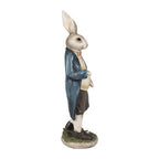 Beeld Konijn 25 cm Bruin Blauw Polyresin Paasdecoratie