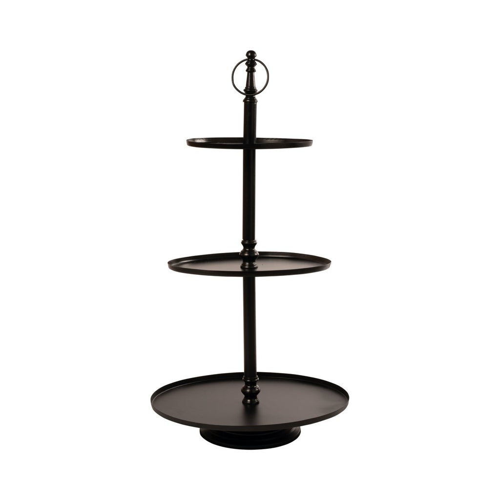 Etagère ovaal 3 lagen zwart 100cm