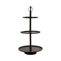 Etagère ovaal 3 lagen zwart 100cm