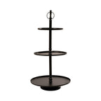 Etagère ovaal 3 lagen zwart 100cm