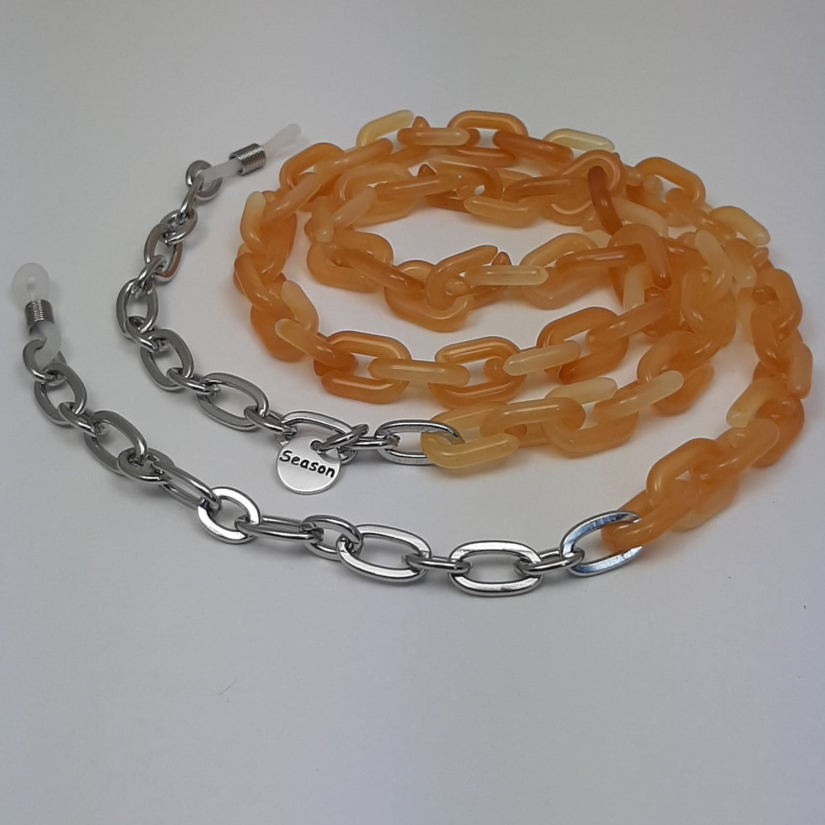 Brillenkoord acrylic chain zilver