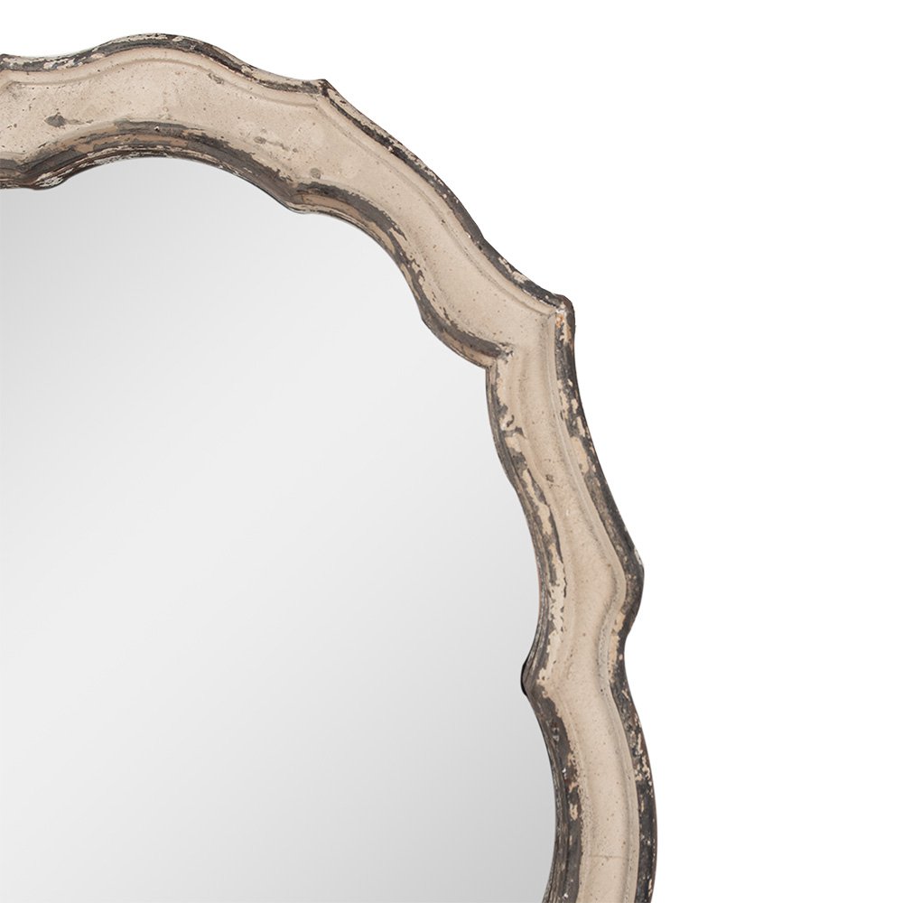 Mirror 52x3x75 cm Beige Bruin Hout Wall Mirror