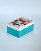 MDF Geborduurde Sieradendoos Met Bloemenkralen - 7x5x3 Inch