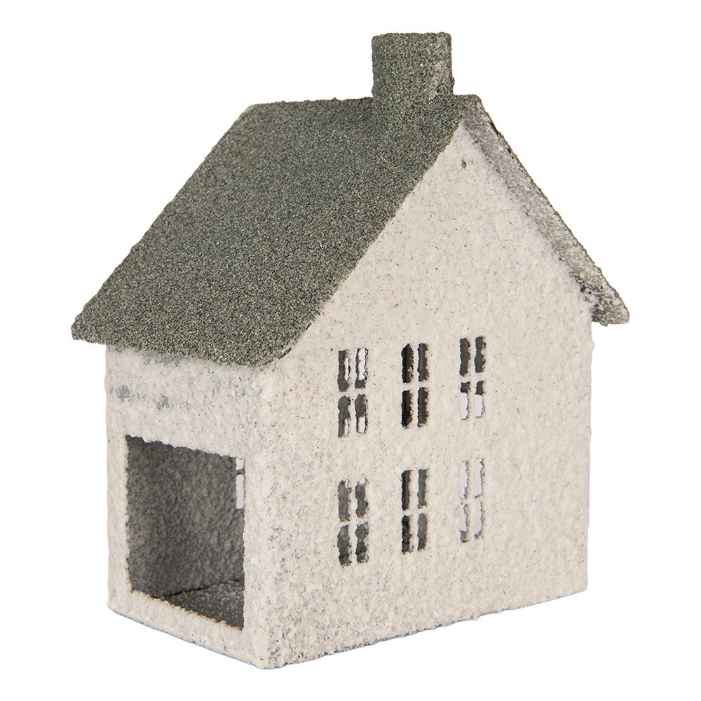 Decoratie Beeld Huis 12x7x15 cm Wit Metaal