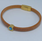 Shorty leren armband 24K verguld