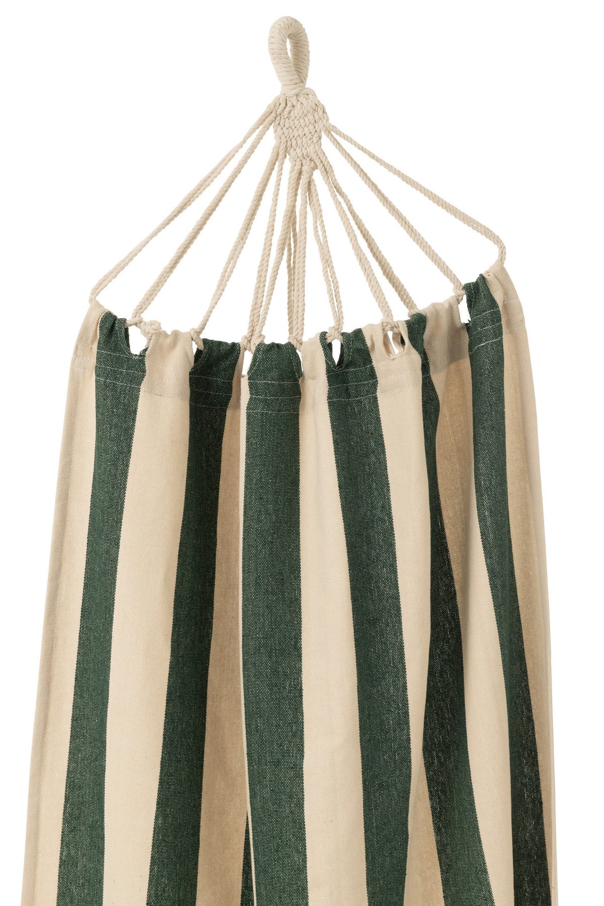 J-Line Hangmat Brede Strepen Katoen/Polyester Donker Groen/Ecru