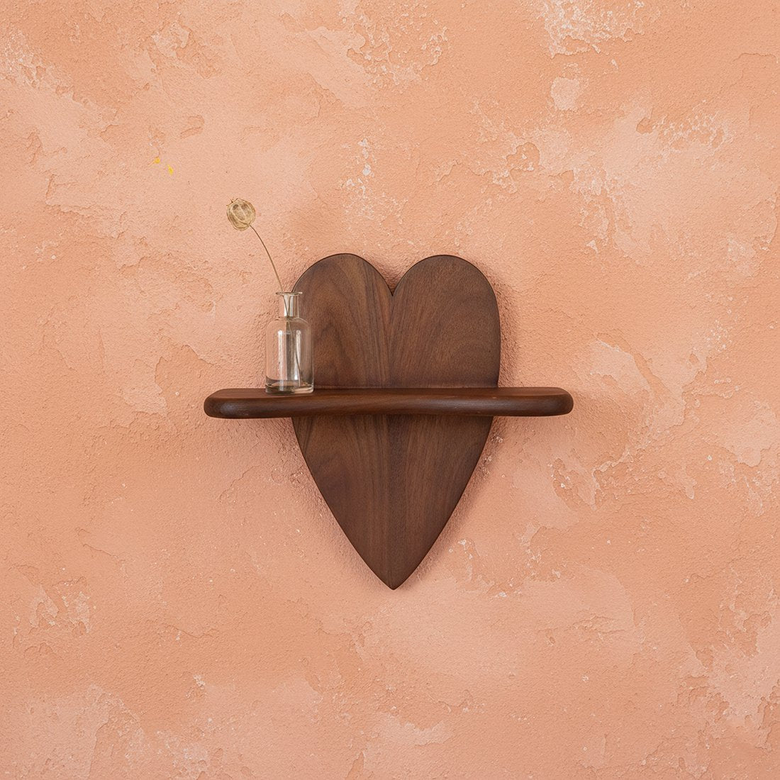 Bullnose mangohouten wandplank Heart