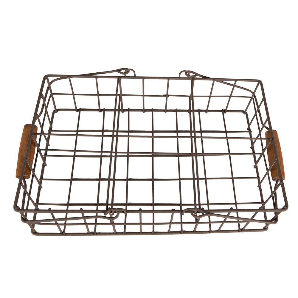 Opbergmand 34x19x8 cm Bruin IJzer Mand