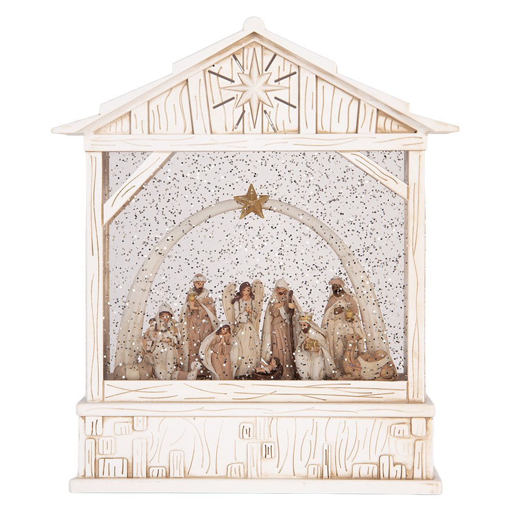 Kerstdecoratie met LED-verlichting en muziek 22x7x25 cm / 3xAA Wit Kunststof