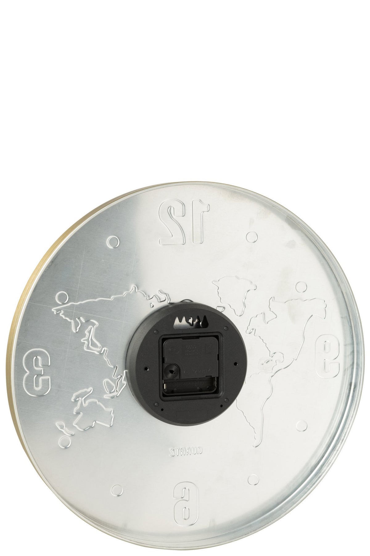 J-Line klok Wereldkaart - aluminium - goud