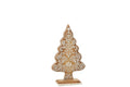 J-Line decoratie Peperkoek Dennenboom - polyresin - beige/wit - S