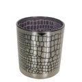 Theelichthouder zilver croco medium 12cm*